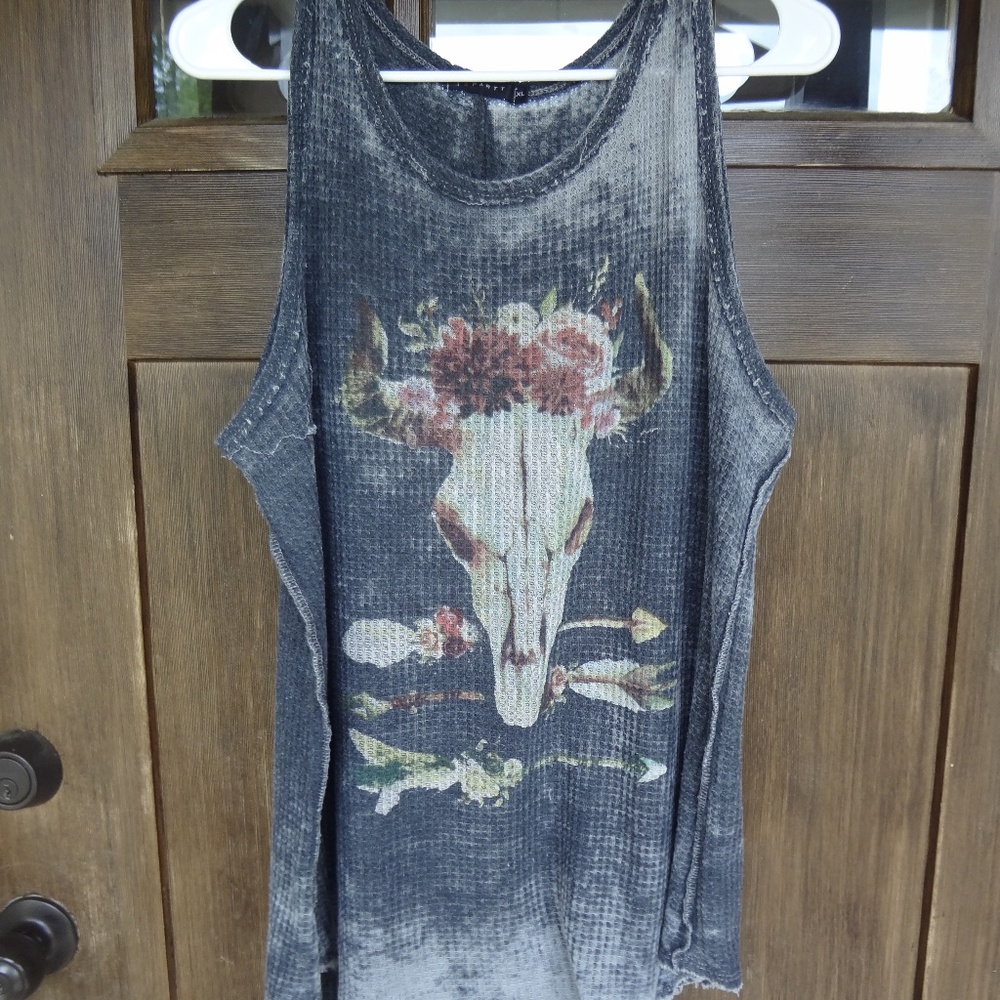 Cow skull tank top